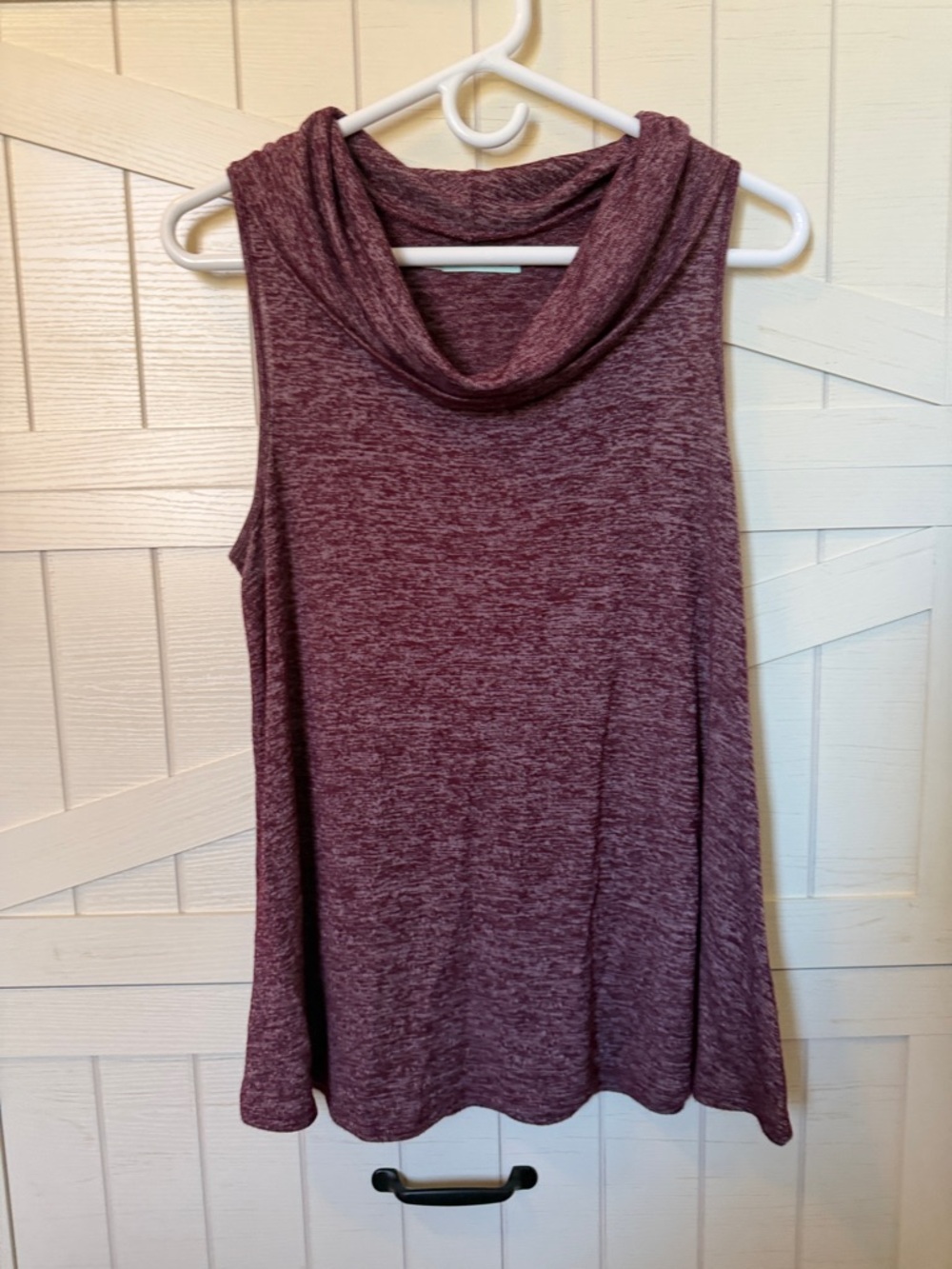 Maurices Heathered Plum Sleeveless Cowl-Neck Tank